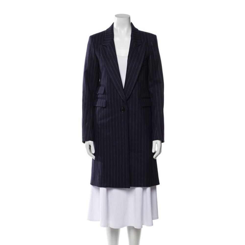 Isabel Marant Navy Wool Pinstripe Long Coat EU 40 US 8